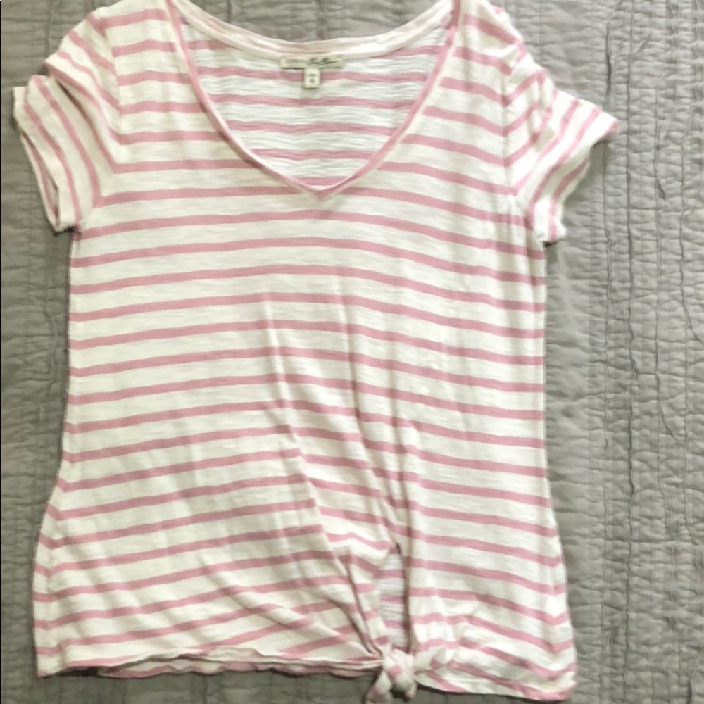 Express One Eleven Front Knot Tee-Medium
